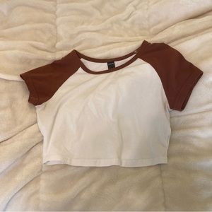 Shein, Baseball Style Crop Top